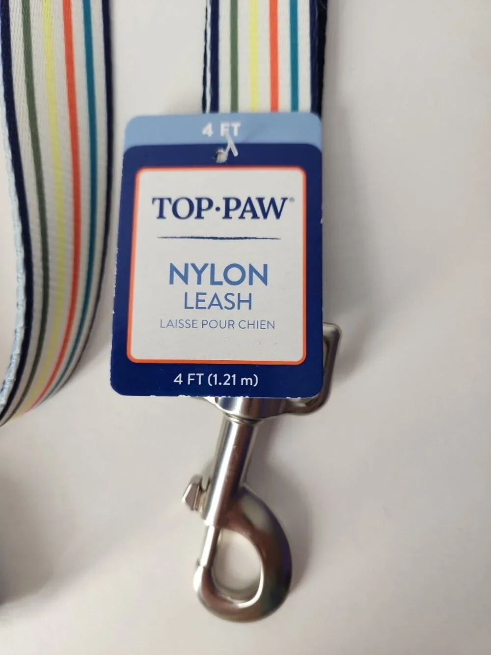 Nylon Dog Collar size Large and Matching Leash 4ft Rainbow Stripe Top Paw new